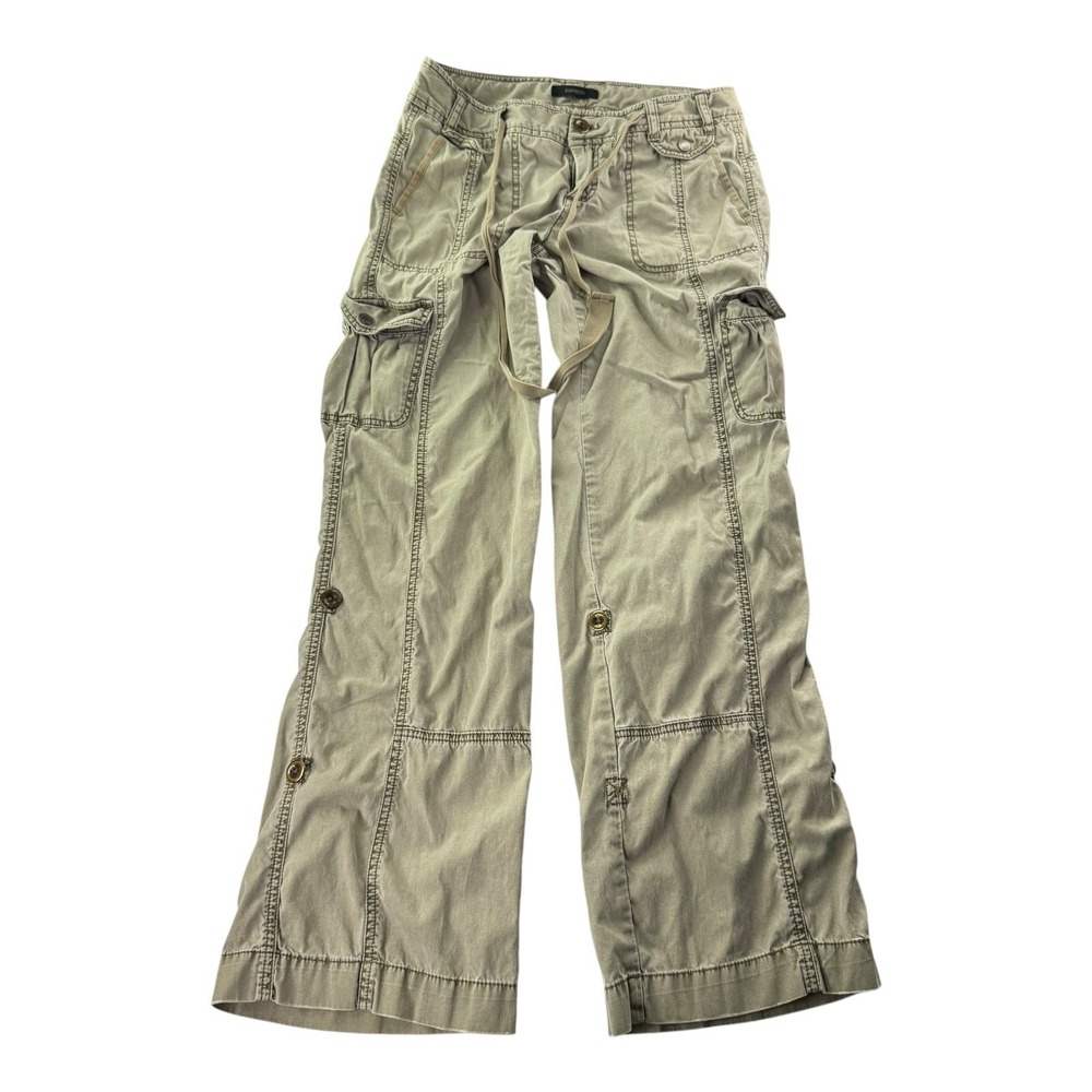 Express Women's Size 6 Green Convertible Cargo Pants Wide Leg Y2K Utility